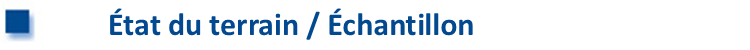 Etat du terrain / Echantillon